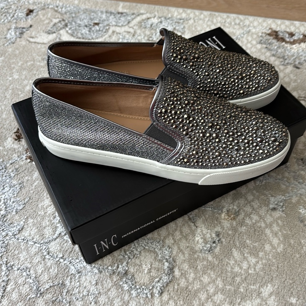 Brand new INC silver sparkling sneakers